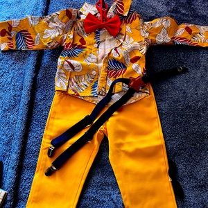 2 piece yellow suit for 2 year old toddlers